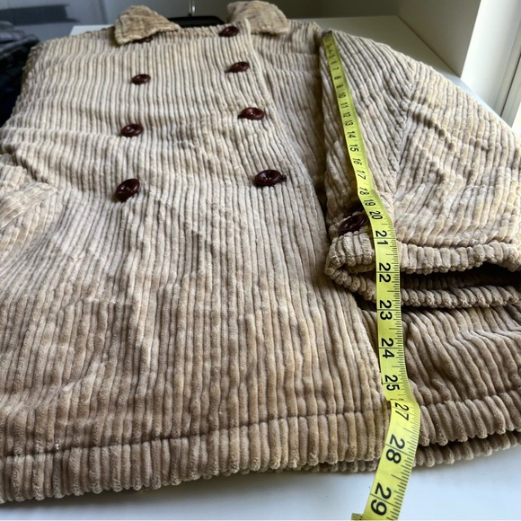 Vintage Outbrook Corduroy Double Breasted Chore Farm Quilted Coat Brown Large - Picture 9 of 9